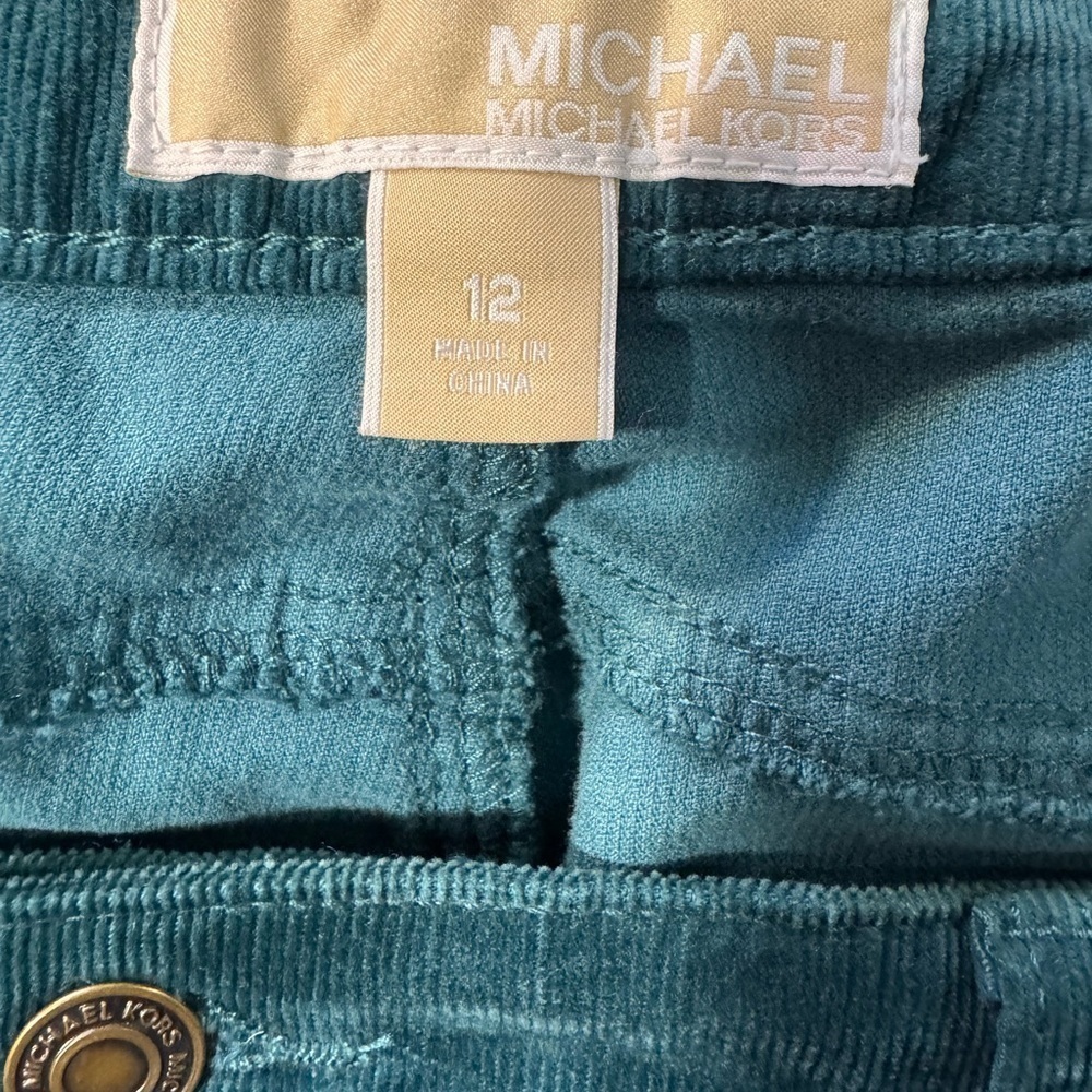 Michael Kors Dark Teal Corduroy Trousers size 12 - Picture 7 of 11